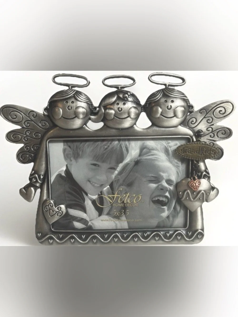 Fetco Grandkids Picture Frame Angels 5” x 3.5” Photo Keepsake Grandparent Gift